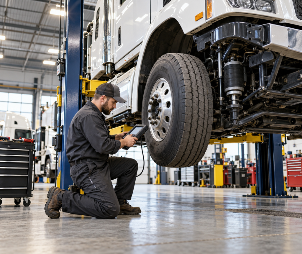 Certified diesel mechanic at B-Tech Auto Diesel Mechanic performing professional truck and engine repair in Houston, TX.